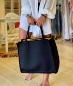 RIVIERA TOTE BAG BLACK SQUARE TUSCANY - Image 5