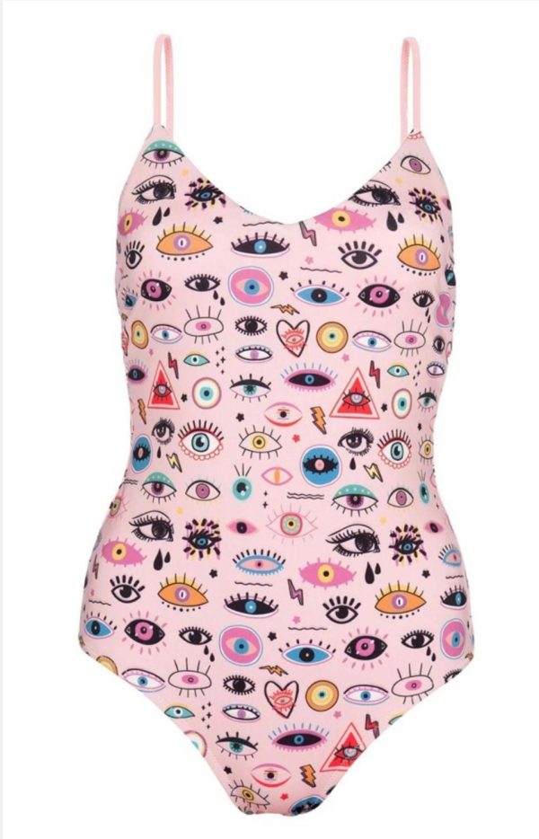 PINK ELECTRIC EYES SWIMSUIT